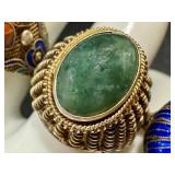 Five Vintage Chinese Export Rings - Adjustable Bands, Some Silver-Marked