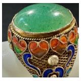 Five Vintage Chinese Export Rings - Adjustable Bands, Some Silver-Marked