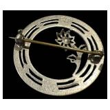 Vintage Sterling Daisy Brooch - Vintage Circular Floral Pin, 1 in Diameter