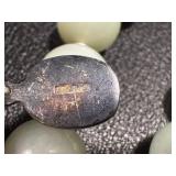 Vintage Green Chalcedony Necklace - Hand-Knotted Beads, 24 in, Sterling Silver Clasp