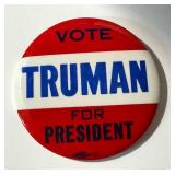Vintage Vote Truman for President Campaign Button