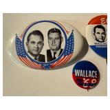 Vintage Wallace Campaign Pin Backs / Buttons - Vintage 1968 Wallace/Le May Oval Pin Backs