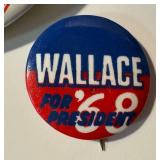 Vintage Wallace Campaign Pin Backs / Buttons - Vintage 1968 Wallace/Le May Oval Pin Backs
