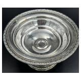 Vintage Sterling Silver Weighted Footed Candy Bowl & 3 Candlesticks