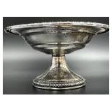 Vintage Sterling Silver Weighted Footed Candy Bowl & 3 Candlesticks