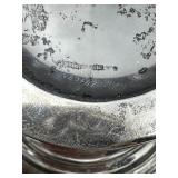 Vintage Sterling Silver Weighted Footed Candy Bowl & 3 Candlesticks