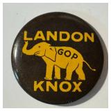 Vintage Landon GOP Knox Campaign Buttons / Pin Backs