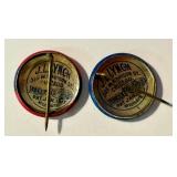 Two Vintage Harding & Coolidge Presidential Campaign Pin Backs / Buttons