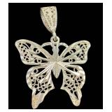 Sterling Silver Butterfly Pendant Necklaces & C Monogram Necklace