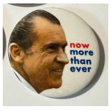 Vintage Nixon Campaign Pin Backs / Buttons - Lot of 6 (Nixon-Lodge, Nixon Now, Now More Than Ever)