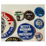 Set of 11 Assorted Vintage Political Pin Backs / Buttons