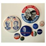 McGovern Eagleton Campaign Pins - Vintage 1972 Buttons / Pin Backs