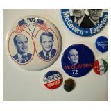 McGovern Eagleton Campaign Pins - Vintage 1972 Buttons / Pin Backs