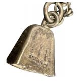 Vintage Sterling Silver Charm Bracelet - Bell, Ladle, Sack Charms - 7 in