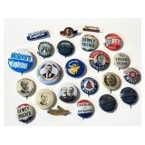 Assorted Vintage Political Pin Backs - Lapel Buttons (Dewey-Bricker, Stevenson-Kefauver, La Follette-Wheeler, Willkie)