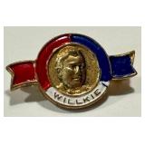 Assorted Vintage Political Pin Backs - Lapel Buttons (Dewey-Bricker, Stevenson-Kefauver, La Follette-Wheeler, Willkie)