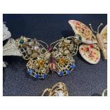 Butterfly-Themed Fashion Jewelry Collection - Vintage Assorted Brooches, Necklaces & Bracelets