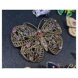 Butterfly-Themed Fashion Jewelry Collection - Vintage Assorted Brooches, Necklaces & Bracelets