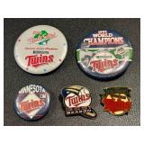 Minnesota Twins World Champions Pins Lot - 1991 World Series/2001 Season (5 Pins)