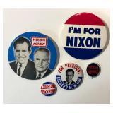 Nixon/Agnew Campaign Pins Lot - Vintage 1960s Buttons