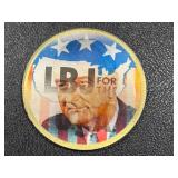 Vintage Lyndon B Johnson Political Campaign Pink Backs including a LBJ Vari-Vue Campaign Pin