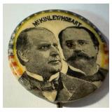 Antique McKinley & Hobart Campaign Pin Back