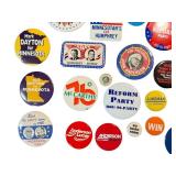 Campaign Pin Backs - Assorted Political Buttons, Mixed Sizes & Campaigns