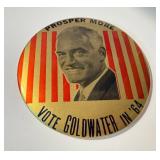 Vintage Barry Goldwater 1964 Campaign Button - Vintage Barry Goldwater Jumbo 6-inch Pinback
