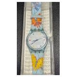 Swatch Butterfly Watch - Light-Blue Strap with Butterfly Motif, Swiss Quartz, 2004