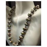 Vintage Beaded Necklaces - 24-Inch Speckled Beads, Pink & White/Gray (2-Piece Lot)