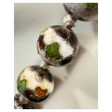 Vintage Beaded Necklaces - 24-Inch Speckled Beads, Pink & White/Gray (2-Piece Lot)