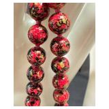 Vintage Beaded Necklaces - 24-Inch Speckled Beads, Pink & White/Gray (2-Piece Lot)