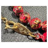 Vintage Beaded Necklaces - 24-Inch Speckled Beads, Pink & White/Gray (2-Piece Lot)