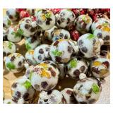 Vintage Beaded Necklaces - 24-Inch Speckled Beads, Pink & White/Gray (2-Piece Lot)