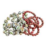 Vintage Beaded Necklaces - 24-Inch Speckled Beads, Pink & White/Gray (2-Piece Lot)