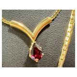 Vintage Gold Tone Fashion Jewelry Items including a Dimitri Vintage Gold-Tone Heart Pendant Necklace