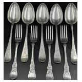 European Sterling Silver Flatware Set - A. Frisch & M. Ostby - Lot of 9 pieces
