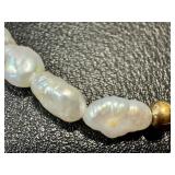 Vintage ORT 14K Pearl Bracelet - 7-inch Gold Disc Clasp with ORT Logo