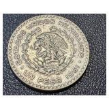 Vintage Mexico 1 Peso 1961 Coin