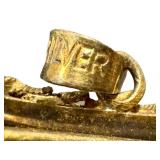 Vintage Enamel Bird Pendant Charm - Gold-Tone Filigree