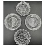 Antique Early American Pressed Glass Cup Plates - Lot of 4