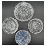 Antique Early American Pressed Glass Cup Plates - Assorted Lot of 4