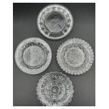 Antique Early American Pressed Glass Cup Plates - Lot of 4