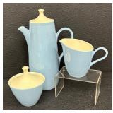 Vintage Homer Laughlin Richelieu Coffee Pot with Creamer and Sugar Dish Set