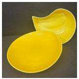 Set of 2 Vintage Redwing Pottery Bowls Yellow and Green