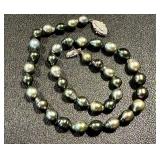 18 Inch Tahitian Baroque Pearl Necklace with 14K White Gold Diamond Clasp