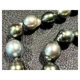 18 Inch Tahitian Baroque Pearl Necklace with 14K White Gold Diamond Clasp