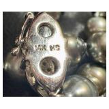 18 Inch Tahitian Baroque Pearl Necklace with 14K White Gold Diamond Clasp