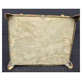 Amethyst Buddha on Marble Base & Brass Enamel Trinket Box With Celadon Jade Insert