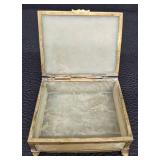 Amethyst Buddha on Marble Base & Brass Enamel Trinket Box With Celadon Jade Insert